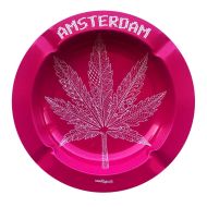 Best Buds Metal Ashtray Pink Weed Leaf
