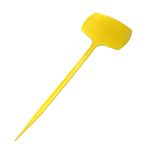 Yellow plastic / PVC plate for plant labeling 8 x 4 x 17 cm
