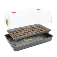 ROOTiT Dry Peat Free 60 Комплект Мини оранжерия с тавичка със субстрат 60 гнезда