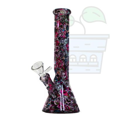 Bong Glass Mexican Flowers 26cm