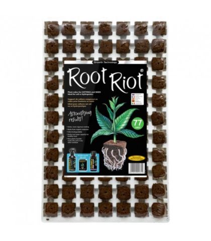 GT Root Riot® 77 – Tray with 77 organic seed and cutting starter cubes