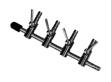 Месингов разклонител за въздух и вода с 4 изхода