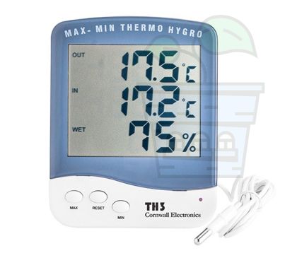CORNWALL Thermo Hygrometer Max-Min Digital Probe TH3