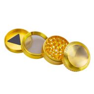 Grinder with Magnifier Glass Champ High Gold Aluminium 4 Parts - 50mm