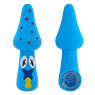 Mushroom Silicone Pipe Blue 10cm