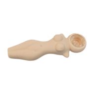 Pale Nude Figure Silicone Pipe 12cm
