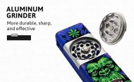 Combined All-In-One Aluminum Pocket Grinder - Weed leaf seal 2 available 3 colors