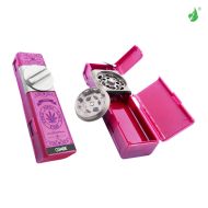 Combined All-In-One Aluminum Pocket Grinder - Weed leaf seal 2 available 3 colors