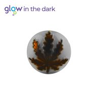 Glass pipe with leaf 10 cm, glows in the dark