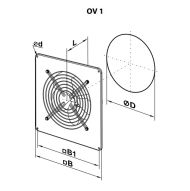 Axial fan VENTS OV1 315, 1700 m3/h, low pressure, wall-mounted
